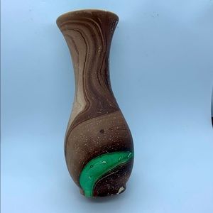 Vintage Royal Gorge Scenic Railroad Chocolate Mint Swirl Vase 100%one of a kind